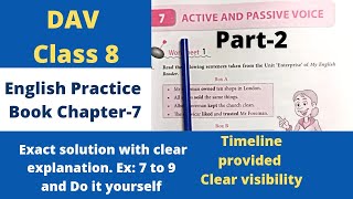 Dav Class 8 English Practice Book Active and Passive Voice  Active and Passive Voice Class 8 DAV [upl. by Lower]