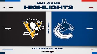 NHL Highlights  Penguins vs Canucks  October 26 2024 [upl. by Lecram]