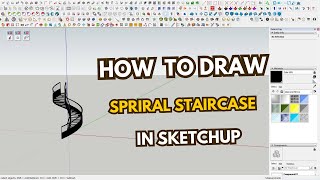 How to draw spiral staircase in sketchup [upl. by Tutt]