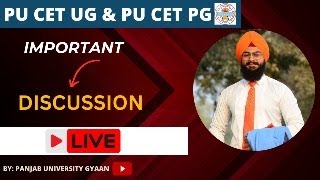 PU CET UG 2024  PU CET PG 2024  LIVE DISCUSSION  PANJAB UNIVERSITY ADMISSIONS 2024 [upl. by Haynor]