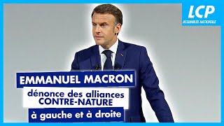 Emmanuel Macron dénonce des alliances contre nature à gauche et à droite  12062024 [upl. by Lawrenson]