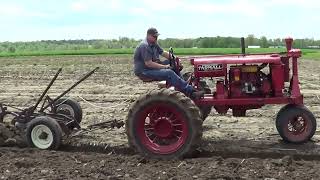 1938 Farmall F20 and 1959 Case 500B Plowing [upl. by Brynna741]