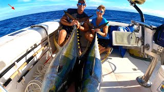 FOUR AHI Tuna Fishing in Hawaii  Catch and Cook Ahi Poke [upl. by Gualtiero]