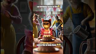 cat birthday turns into fire 😭😭😭😭😭 shortsvideo cat selfcareforcatlovers [upl. by Adnaugal]