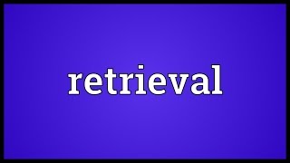 Retrieval Meaning [upl. by Miche]