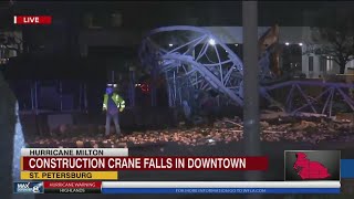 Condo crane collapses on St Pete building during Milton [upl. by Eitsyrhc]