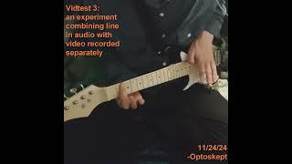 Vidtest 3 an experiment combining line in audio with video recorded separately  mini guitar 30quot [upl. by Auohp]