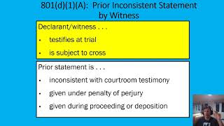 Federal Rules of Evidence FRE Rule 801d1A  prior inconsistent statements [upl. by Odoric]