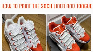 How to paint sock liner and tongue on sneakers [upl. by Kalman438]