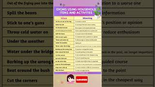 Idioms related to Household Objects shorts [upl. by Gehman798]