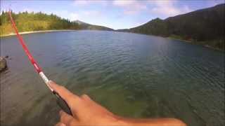 Pesca Trutas ao Ultra Light Spinning na Lagoa do Fogo  Açores  São Miguel [upl. by Renwick]