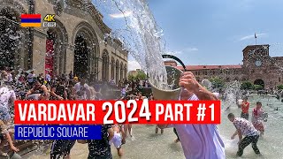 Vardavar 2024  Republic Square  Armenian water festival  4K 60 FPS [upl. by Aicnelav]