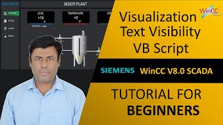 WinCC V80How to Configure Text Visibility or Hide with VB Script Action  Visualization  Tutorial [upl. by Yenwat]