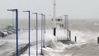 Storm Eunice hits Europe Crazy wind and huge waves in the Netherlands [upl. by Euv645]