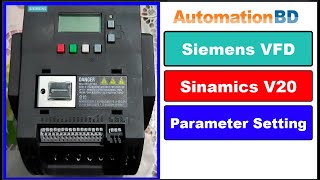 SIEMENS VFD Sinamics V20 parameter settings [upl. by Yblocaj979]