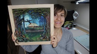 POLYMER CLAY PAINTING TECHNIQUE Deep in the forest polymer clay picture [upl. by Oulman432]