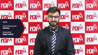 NDIM Placement  Nitish Placed at Deloitte  NDIM Top PGDM  NDIM Best MBA in Delhi  NDIM Reviews [upl. by Yzmar637]