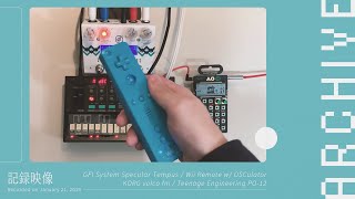 GFI System Specular Tempus  KORG volca fm  Teenage Engineering PO12  Wii Remote  OSCulator [upl. by Eelarat]