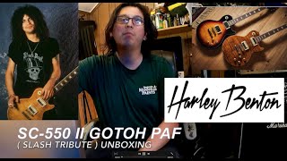 Harley Benton SC550 II Gotoh PAF  Slash Tribute Model  Unboxing [upl. by Ecirtahs433]