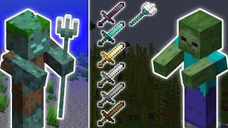 DROWNED VS ALL SWORDWIELDING ZOMBIES  TRIDENT  MINECRAFT [upl. by Weiser]