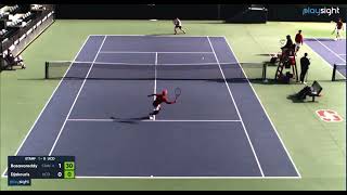 Nishesh Basavareddy  Stanford  Vs Constantinos Djakouris  UC Davis  ITA tennis 022024 [upl. by Tiloine]