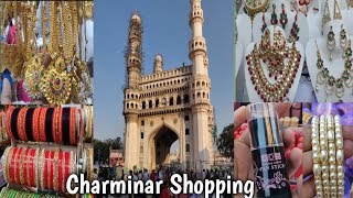 Shopping at CharminarHyderabad street shoppingLaadChudi Bazaar Part1 [upl. by Senzer]