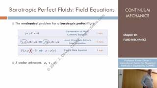 Continuum Mechanics – Ch10  Lecture 5 – Barotropic Perfect Fluids [upl. by Karub160]