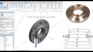 Creating flange family in Revit Parametric pipe flange family mechanical family creation English [upl. by Neisa957]