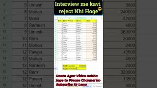 AVI SIKHO OR BANO SMART WORKER satishtechtips stt ytshorts shortsfeed shorts excel exceltips [upl. by Jasmina]