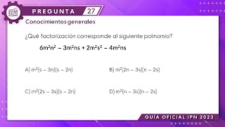 Guía IPN 2023  Álgebra Pregunta No 27 [upl. by Annmaria]