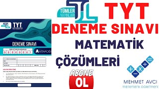 TÜMLER YAYINLARI TYT1 DENEME SINAVI MATEMATİK ÇÖZÜMLERİ TEK PART [upl. by Okin]