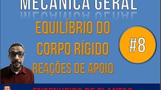 Mecanica geral Equilibrio do corpo rígido – cálculo de reações de apoio [upl. by Itsrejk]