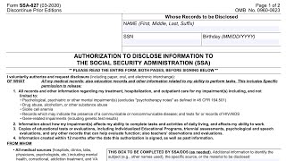 Form SSA 827 walkthrough Authorization to Disclose Information to the SSA [upl. by Waugh]