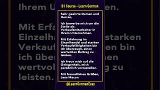 Brief schreiben B1 01 Bewerbung Arbeit Verkäufer  Lernen Deutsch mit Hörtexte  LearnGermanEasy [upl. by Nolan]