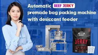 Automatic Beef Jerky Biltong Premade Pouch Doypoack Packing Machine With Desiccant Feeder [upl. by Refitsirhc]