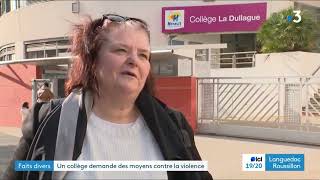 Le collège de la Dullague en grève pour des moyens et le classement en REP [upl. by Khudari359]