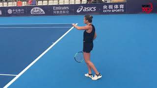 Aryna Sabalenka enjoys a hilarious warmup hit with coach Dmitry Tursunov in Beijing [upl. by Eelam]