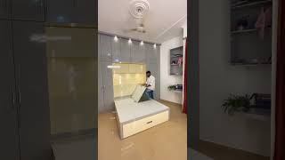 Wardrobe with bed box design youtubeshorts viral reels viralvideo ytshorts [upl. by Rieger353]