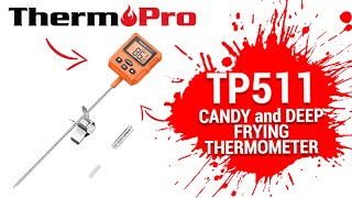 ThermoPro TP511 Digital Instant Read Candy and Deep Frying Thermometer Setup Video [upl. by Fulviah]