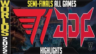 T1 vs JDG Highlights ALL GAMES  Worlds 2022 Semifinals  T1 vs JD Gaming [upl. by Pieter218]