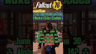 Outdated Fallout 76 Nuke Silo Codes June 24th  June 30th 2024 [upl. by Graniela]