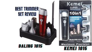 Unboxing Daling DL1015 Trimmer Compare with Kemei KM1015 Best Trimmer Set Review  Channel MampI [upl. by Maiocco]