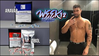 WEEK 12 TEST  DBOLDIANABOL CYCLE GAIN RESULTS DBOL VS ANAVAR [upl. by Olotrab]