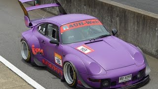 2016612 idler Games Tsukuba  RWB Rotana vs R34 GTR [upl. by Elleinnad242]