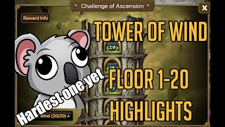 Tower of Wind FLOOR 120 FULL CLEAR HIGHLIGHTS SUMMONERS WAR SKY ARENA CHALLENGE OF ASCENSION [upl. by Balduin]