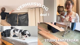 Intrekken studio in AMSTERDAM  Verhuisvlog deel 1 [upl. by Newman]