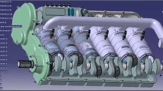 Opposed piston 2 stroke diesel engine animation Junkers Jumo 205 concept [upl. by Anitsugua]