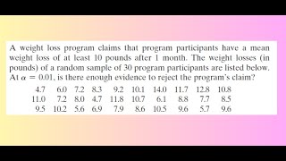 Hypothesis Testing for Mean T test pvalue is less than the level of significance Diet Example [upl. by Casta]