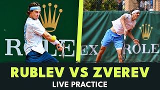 LIVE Defending Champion Andrey Rublev and Alexander Zverev Practice  Monte Carlo 2024 [upl. by Ping]