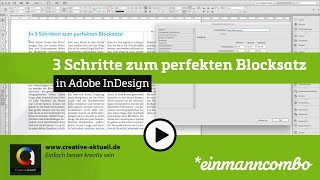 In 3 Schritten zum perfekten Blocksatz in Adobe InDesign [upl. by Darom]